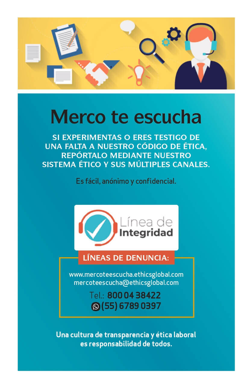 Merco te escucha. Línea de integridad. Sistema ético. Seguridad laboral