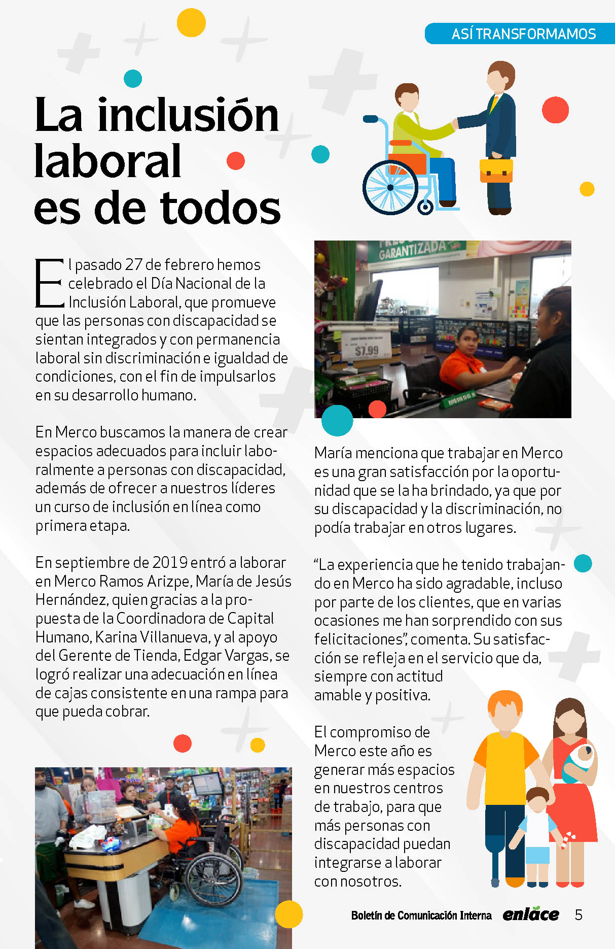 La inclusión laboral es de todos. Boletín Merco. Así transformamos