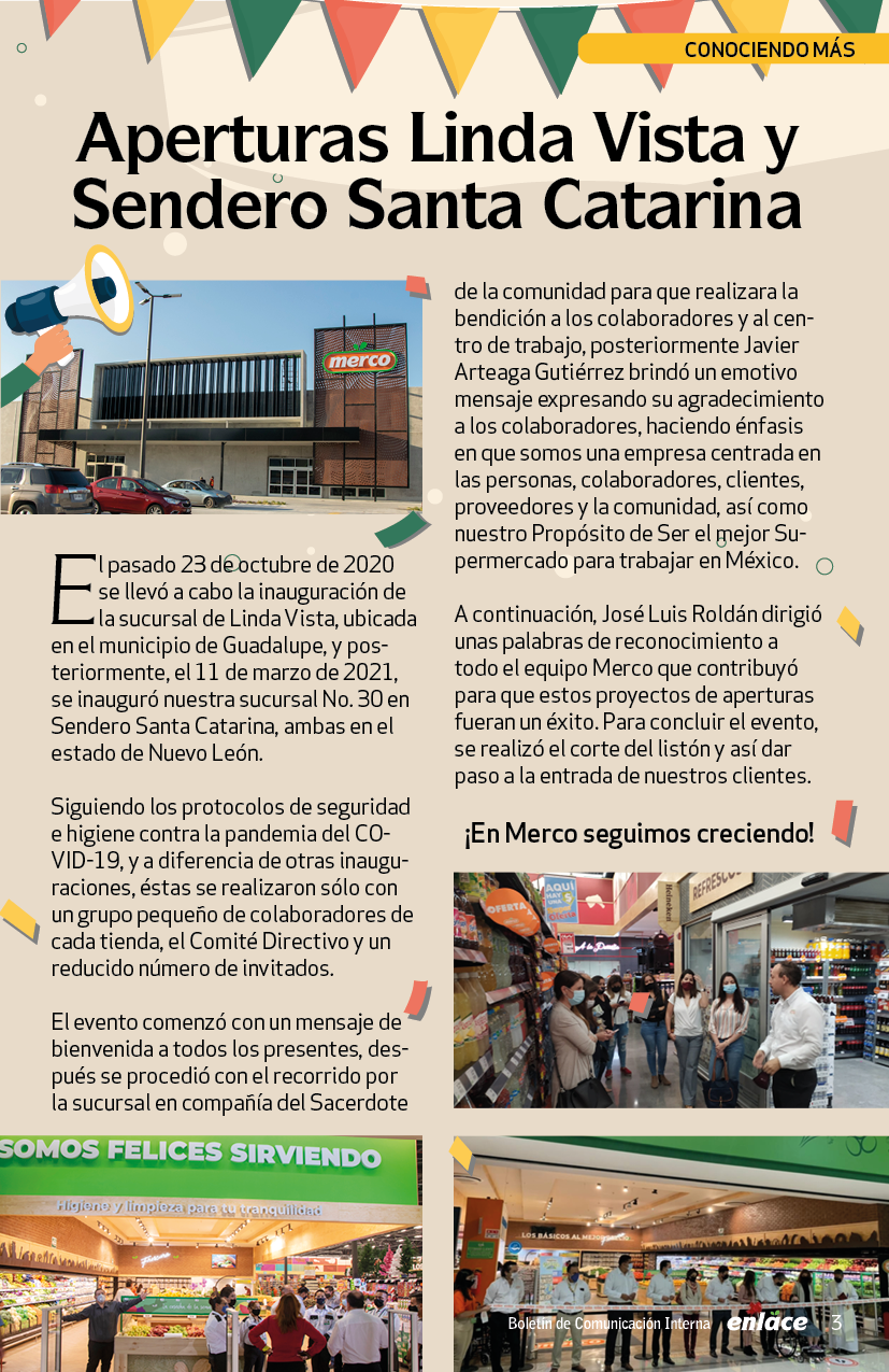 Tiendas en Linda Vista y Sendero Santa Catarina. Merco sucursales.