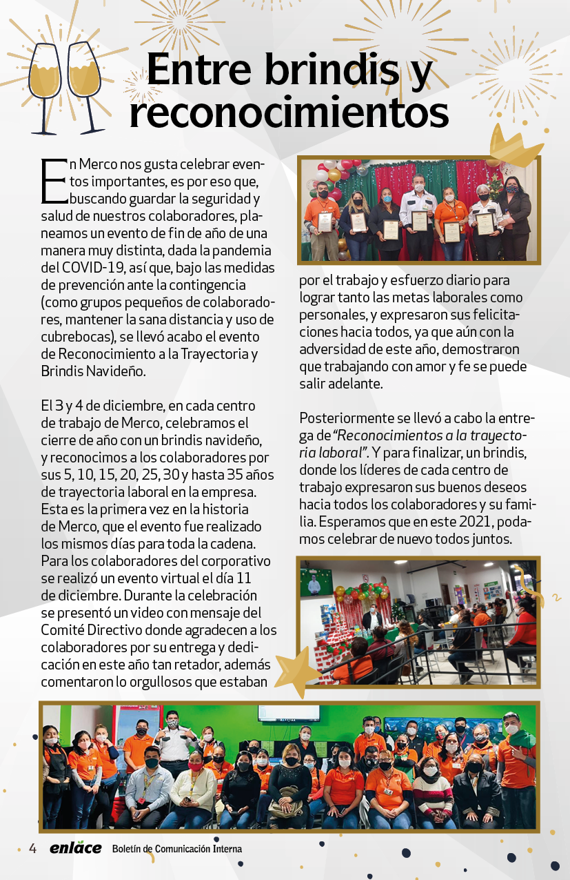 Entre brindis y reconocimiento. Cartel Merco. Aniversario