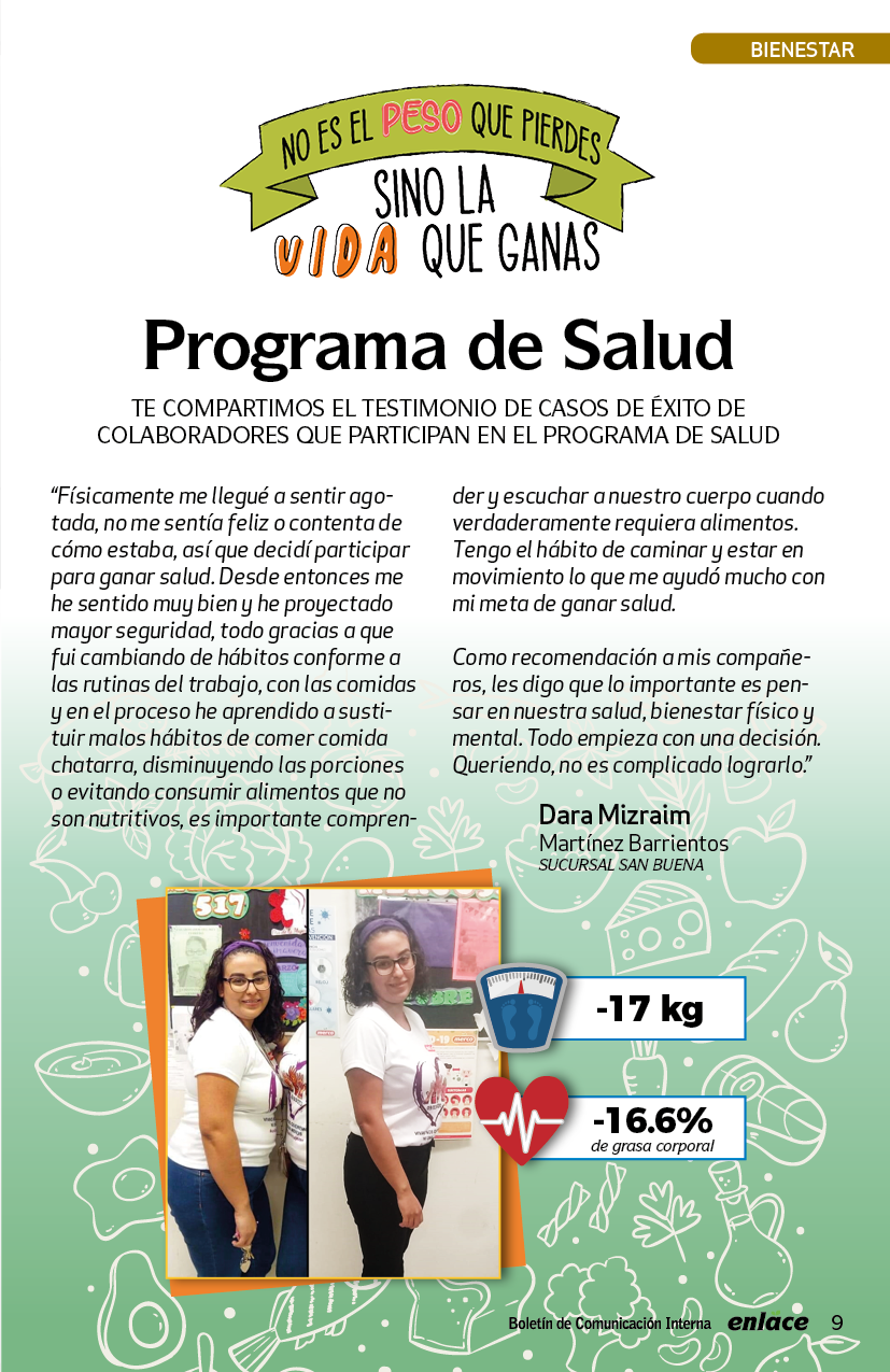 Programa de salud Merco. Testimonios salud. Menos peso más vida.