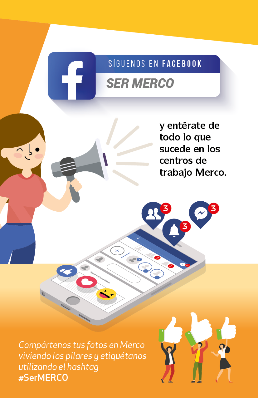 Redes sociales Merco. Facebook Merco. Síguenos en facebook.